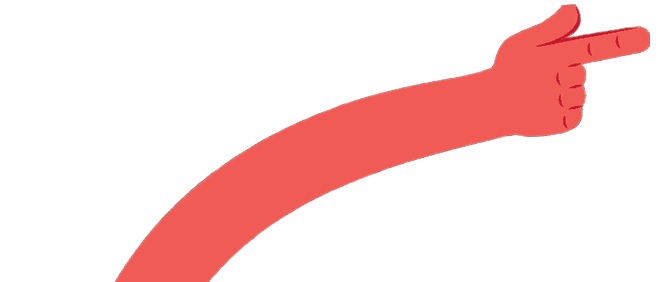 Hand pointing at screen