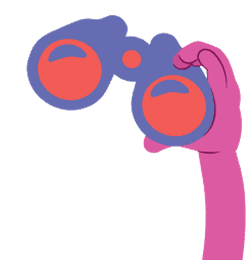 Hand with voting circles illustration