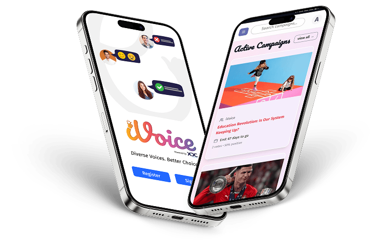 iVoice mobile app mockup